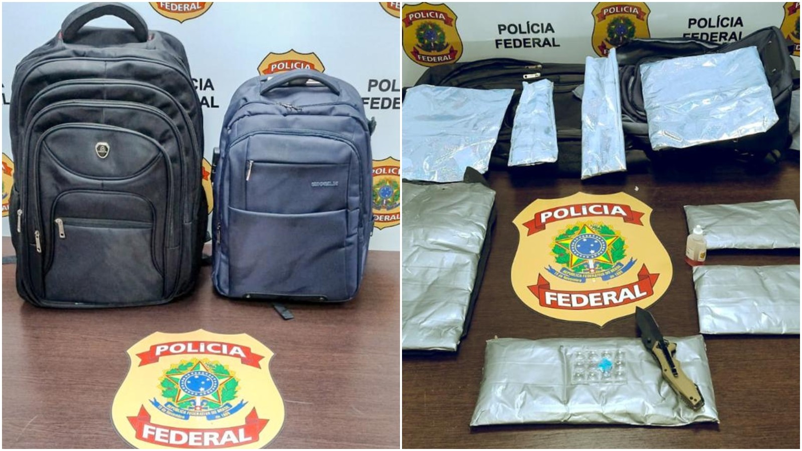 Passageiro é preso no aeroporto de Fortaleza com cocaína escondida em fundo falso de mochilas