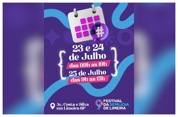 9º Festival da Semijoia movimenta Limeira de 23 a 25 de julho