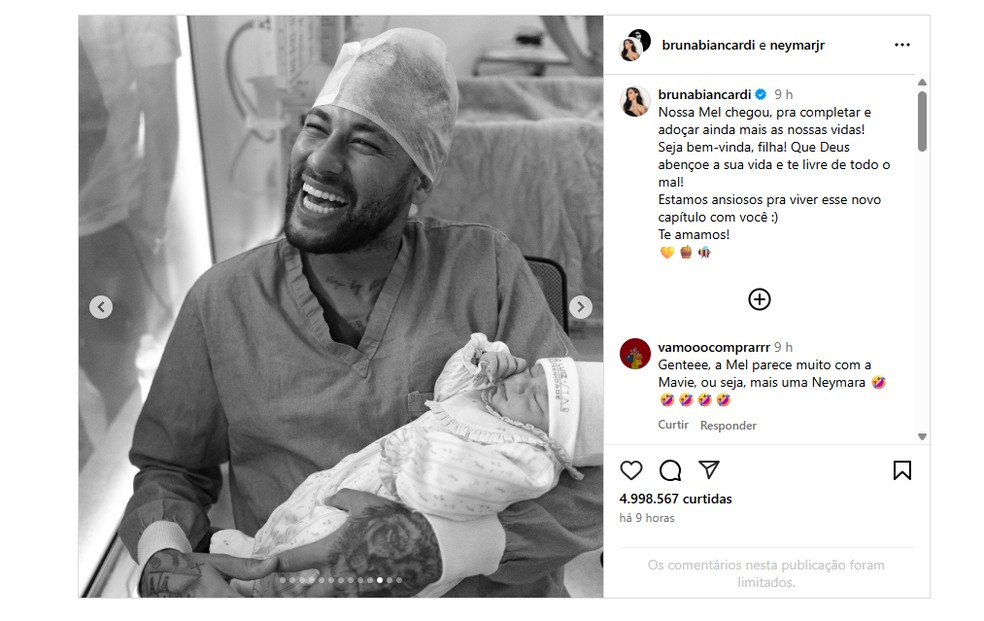 Neymar jr. com a filha Mel. — Foto: Gabriel Queiroz/Reprodução/instagram