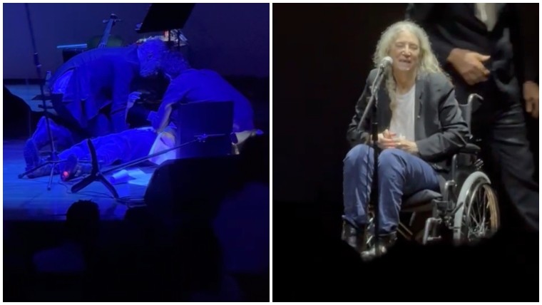 Patti Smith desmaia em show em São Paulo e deixa palco em cadeira de rodas 