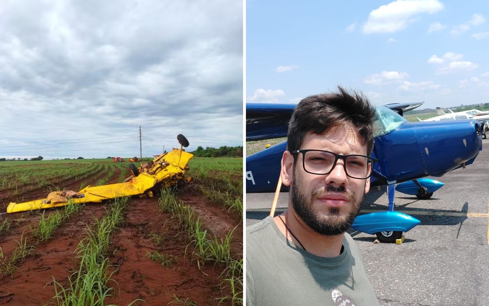 Piloto que morreu após avião bater em cabos era apaixonado por aviação, diz família 