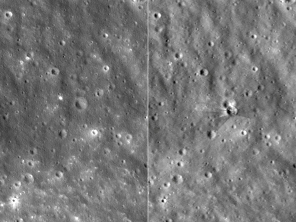 Nasa divulga imagens de cratera formada por colisão de foguete da SpaceX na Lua