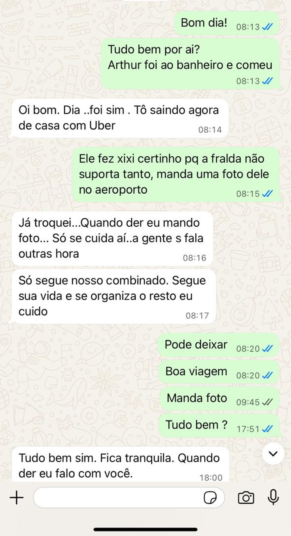 Davi Piazza, pai que assassinou criança autista de 11 anos trocou mensagens com a mãe durante o dia. — Foto: Arquivo pessoal