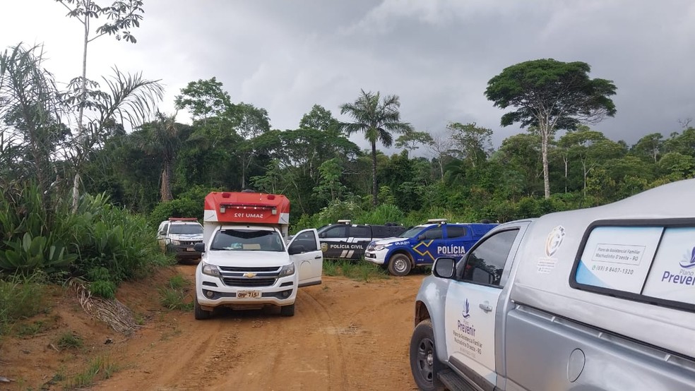 Local onde os corpos dos homens foram encontrados — Foto: Reprodução/Redes sociais