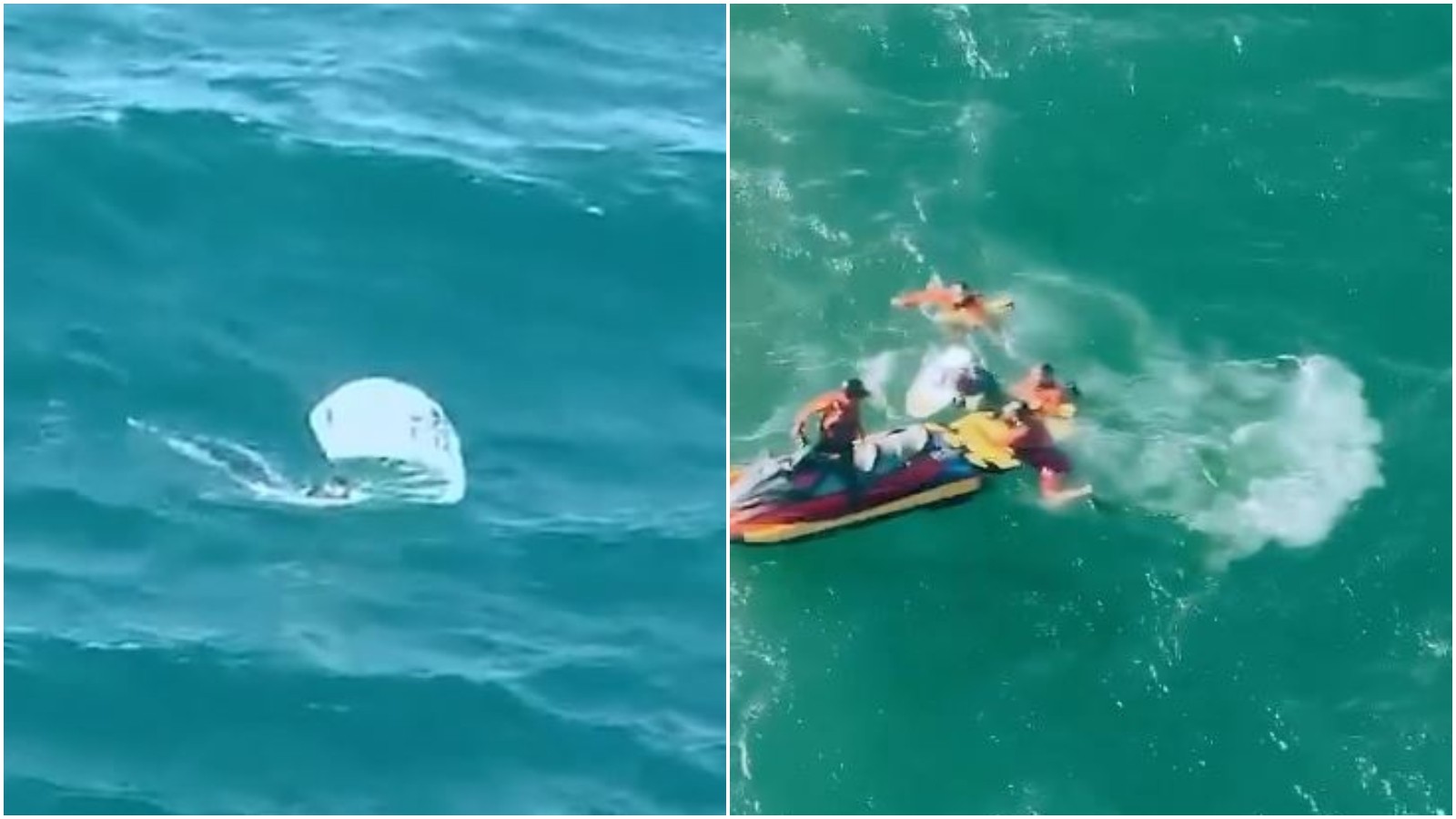 Kitesurfista é resgatado com auxílio de aeronave após ficar à deriva no mar na Grande Fortaleza; veja vídeo