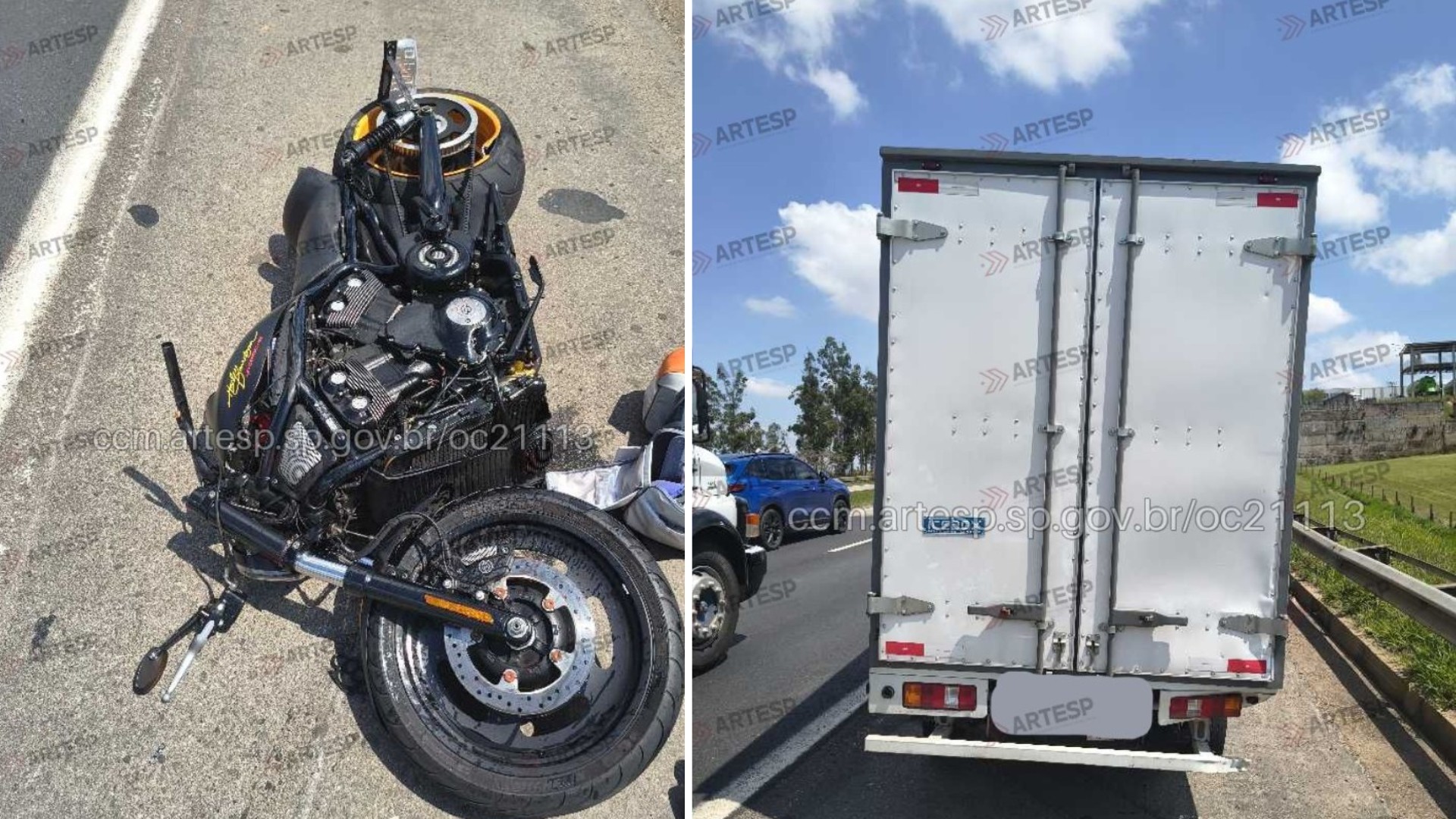 Motociclista fica gravemente ferido após bater em caminhão e ser projetado contra carro em rodovia de Sorocaba