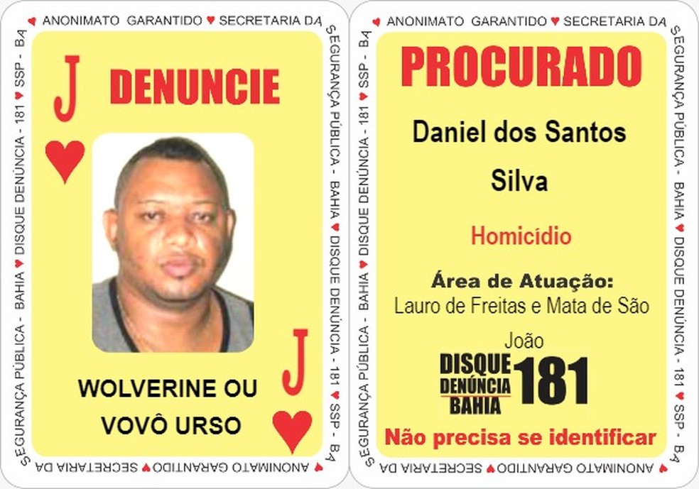 'Wolverine' ou 'Vovô Urso' é suspeito de homicídios na Região Metropolitana de Salvador — Foto: Divulgação/SSP-BA