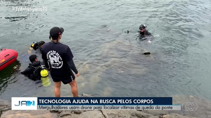 Equipes dos Bombeiros e da Marinha continuam buscas por vítimas de queda da ponte