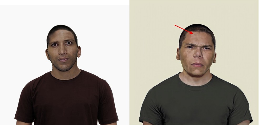 Simulações mostram possíveis aparências e disfarces de Rogerio Mendonça e Deibson Nascimento - foragidos da penitenciária federal de Mossoró — Foto: Reprodução