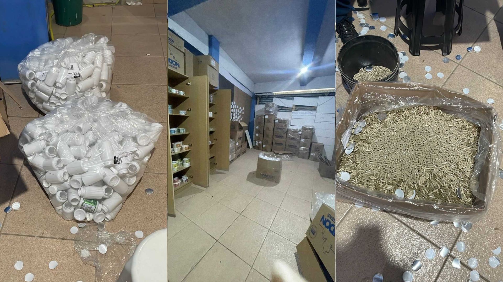 Toneladas de suplementos e medicamentos são apreendidas e fábrica é lacrada no ES