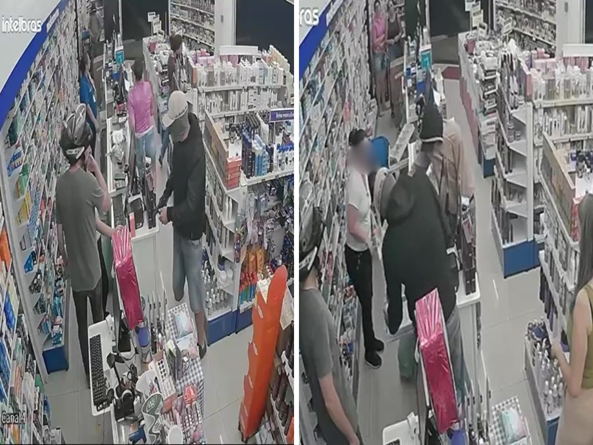 VÍDEO: homens armados assaltam farmácia e rendem clientes em Mogi Guaçu