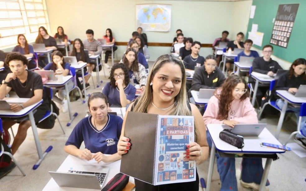 A professora Priscila Terencio, da Escola Estadual Ângelo Scarabucci, em Franca (SP), está entre os nove finalistas da 27ª edição do Prêmio Educador Nota 10 — Foto: Divulgação