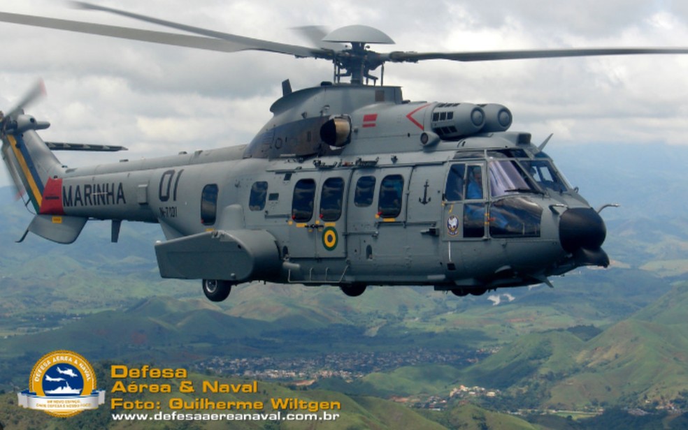 Helicóptero Uh-15 'super cougar', da Marinha — Foto: Divulgação/Marinha do Brasil