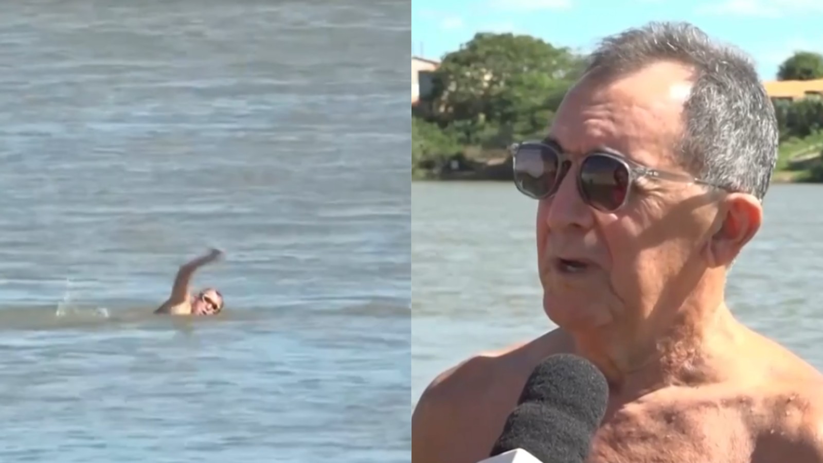 Aos 71 anos, educador físico se prepara para atravessar rio a nado 71 vezes e arrecadar alimentos no PI
