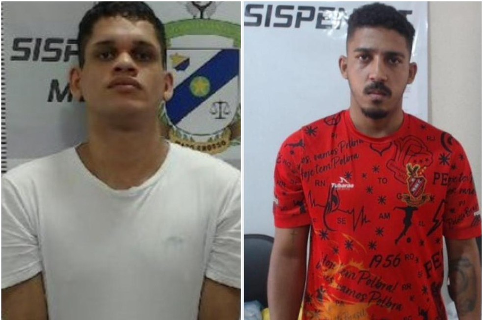 Os presos foram identificados como Kennedy Cristopher de Souza, de 28 anos e Luan Augusto dos Santos Lima, de 24 anos — Foto: Sesp-MT
