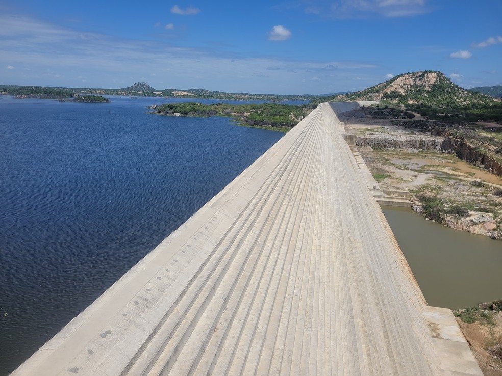 Barragem de Oiticica, no RN — Foto: Flávio Soares/Inter TV Costa Branca