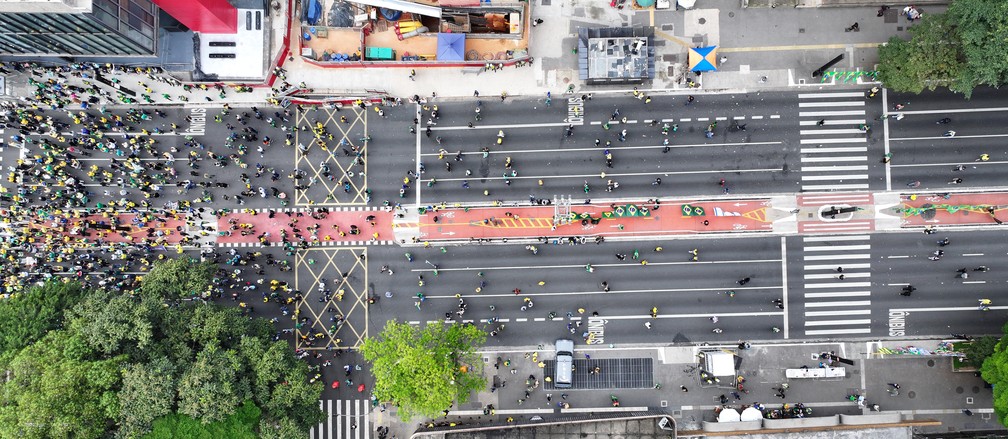Foto usada na contagem de pessoas no ato na Paulista pró-anistia — Foto: Reprodução/Monitor do Debate Político no Meio Digital & More in Common