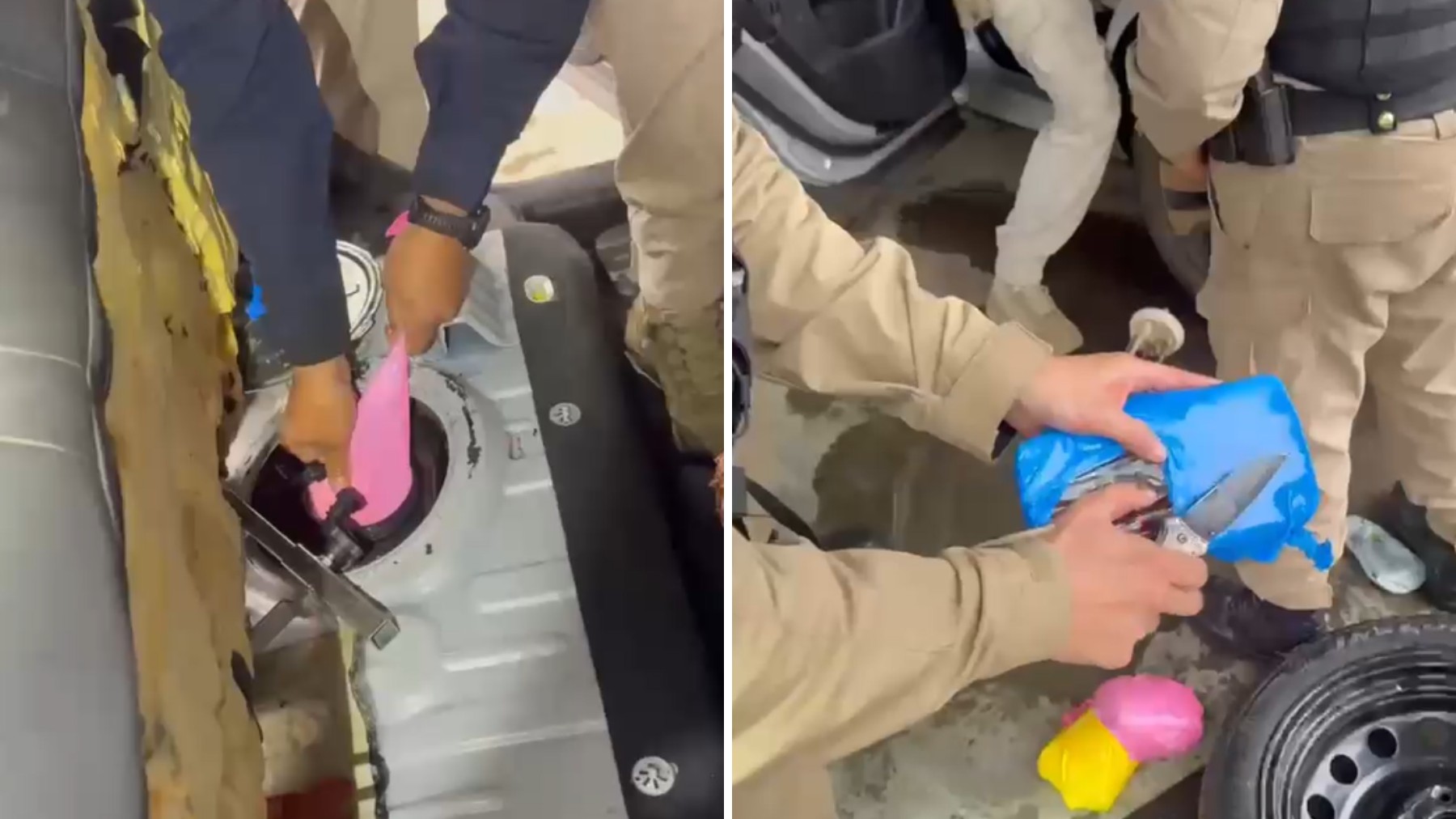 VÍDEO: homens se desmentem em abordagem e polícia descobre drogas escondidas em bexigas dentro de tanque de combustíveis, no Paraná