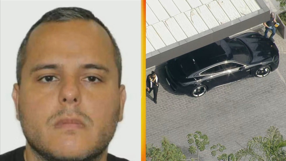 Carro de Vinicius Drumond foi encontrado na Barra da Tijuca, na Zona Oeste do Rio — Foto: Reprodução/ TV Globo