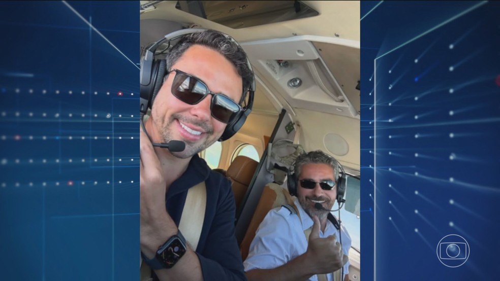 Advogado gaúcho Márcio Louzada Carpena, de 49 anos, dono do avião, e piloto Gustavo Medeiros, de 44 anos, também gaúcho, morreram na hora — Foto: Reprodução/TV Globo