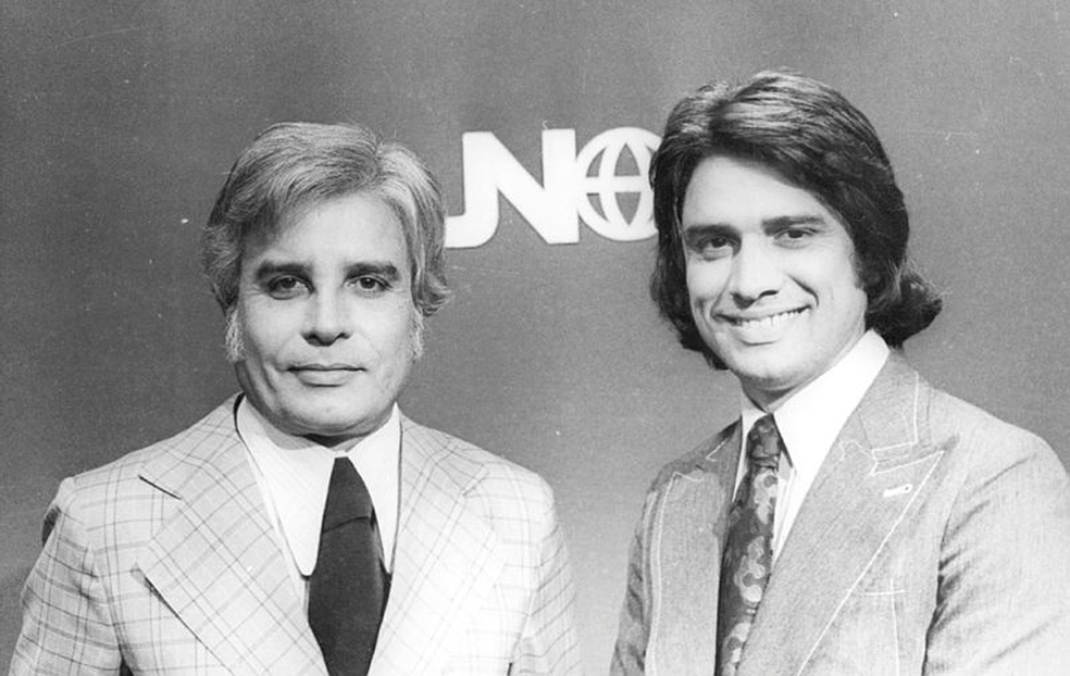 Cid Moreira e Sérgio Chapellin — Foto: Acervo Grupo Globo