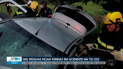 Acidente na TO-222 deixa seis pessoas feridas, entre elas um bebê de 4 meses