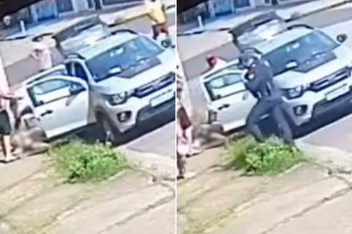 Mulher é atropelada, fratura costela e motorista é liberado no litoral de SP; VÍDEO