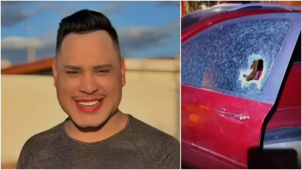 Rei do Fuá foi atacado quando chegava em casa de carro, na cidade de Brejo Santo. — Foto: TV Verdes Mares/ Reprodução