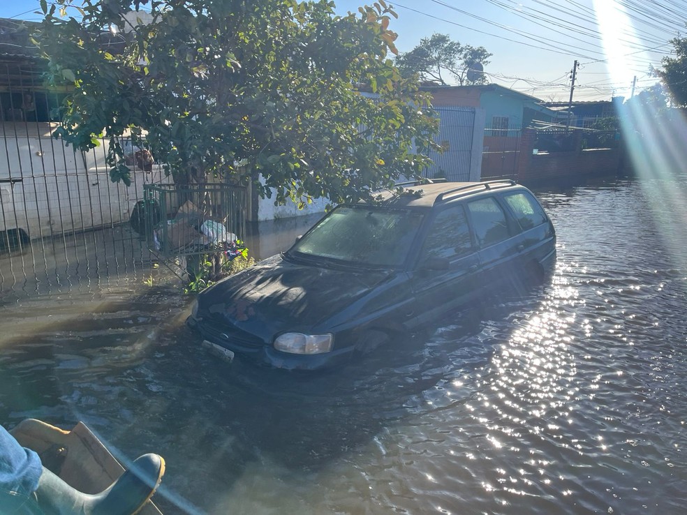 Eldorado do Sul volta a registrar alagamentos em ruas &mdash; Foto: Lucas Abati/Ag�ncia RBS