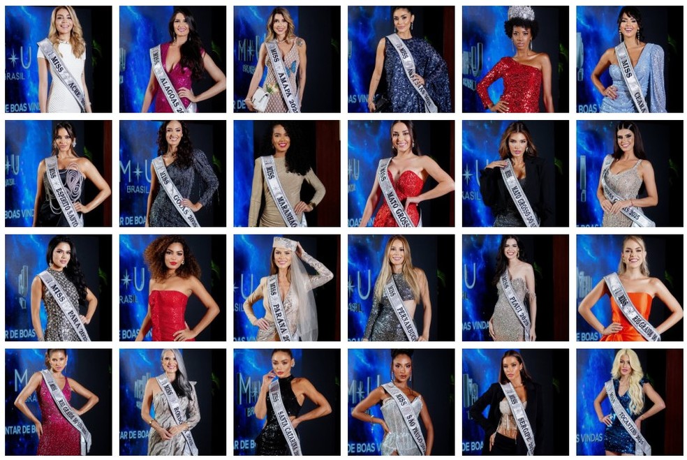 24 candidatas para o Miss Universe Brasil 2025 — Foto: Reprodução/Instagram Miss Universe Brasil