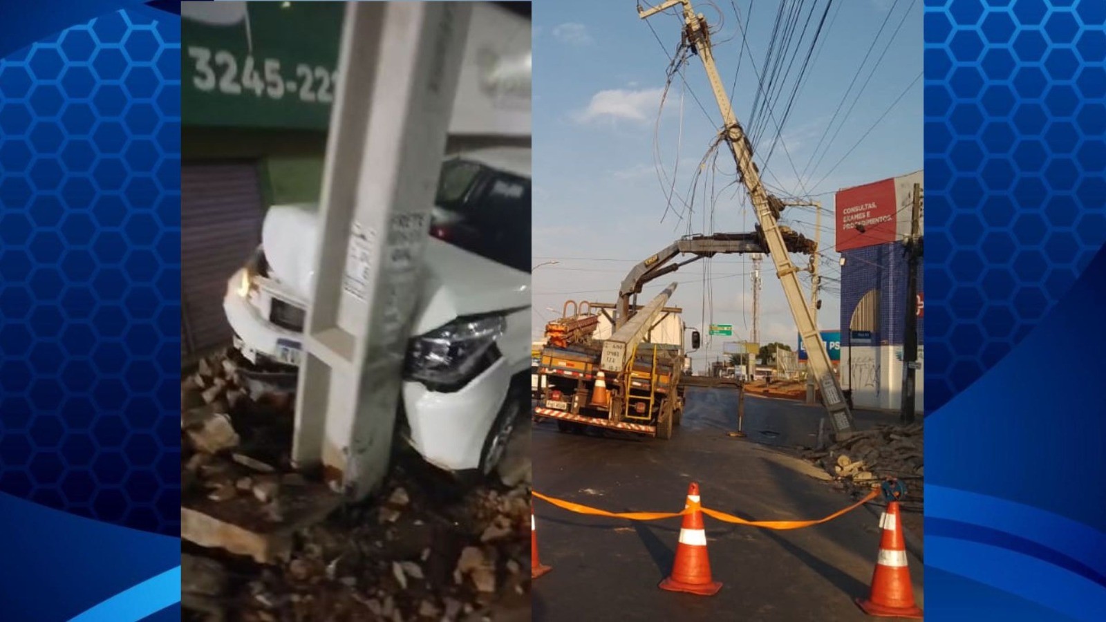 Motorista perde o controle e veículo bate em poste em avenida em São Luís