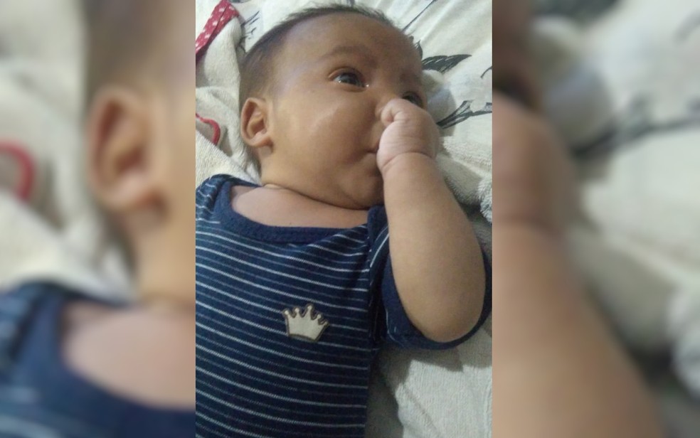 Bebê Ravi Lorenzo, de 2 meses, morreu em Formosa — Foto: Reprodução/TV Anhanguera