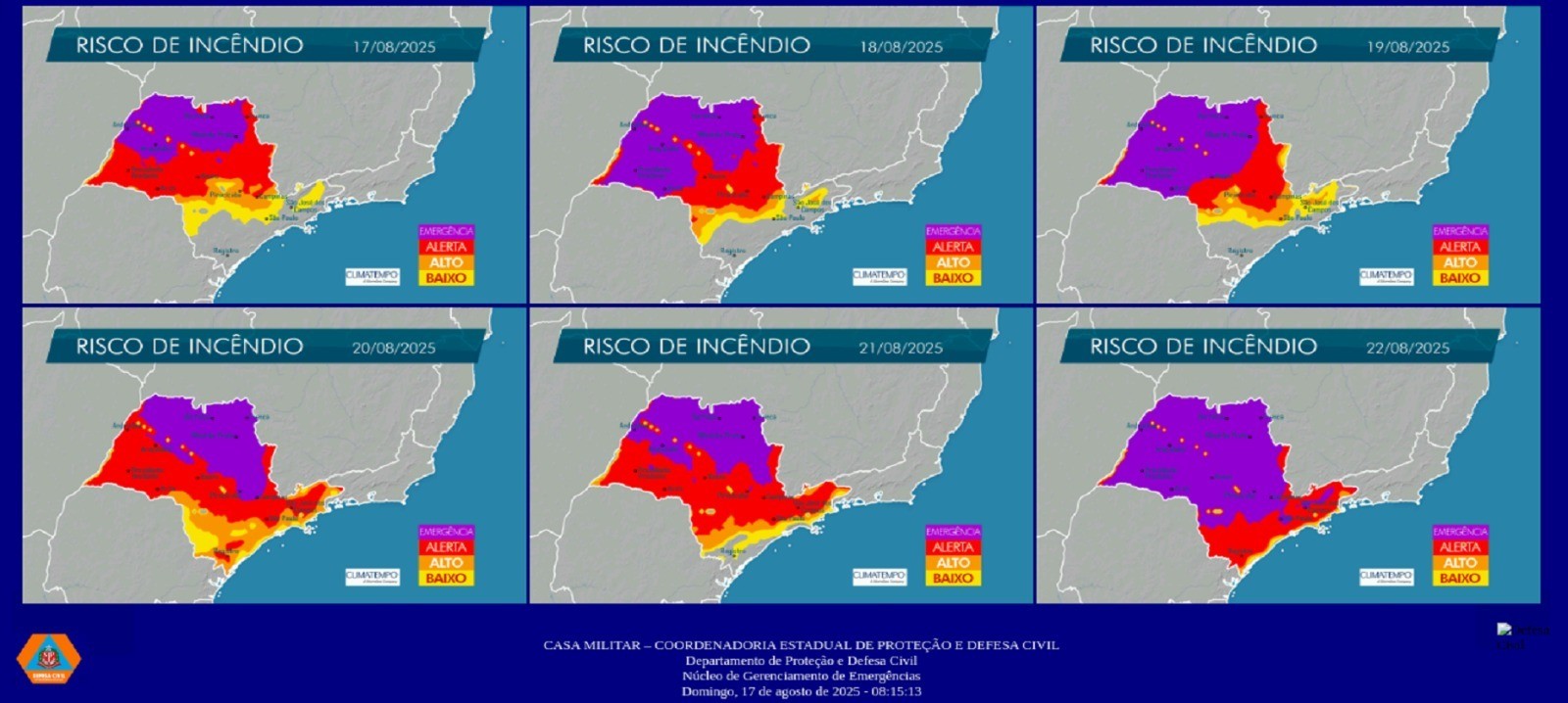 Com mais de 50 dias sem chuva, Defesa Civil emite alerta de incêndios florestais para a região de Presidente Prudente