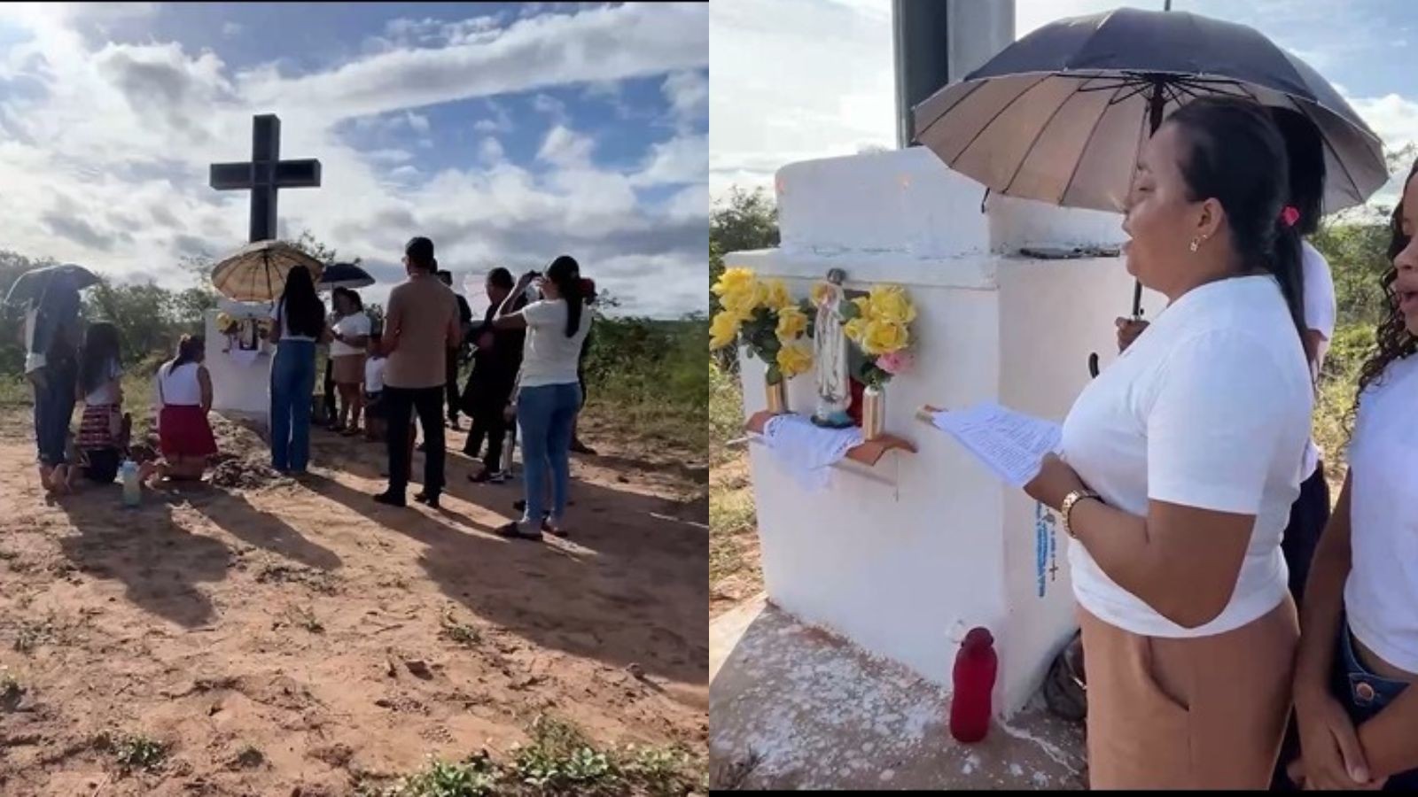 Fiéis mantêm tradição de 70 anos e sobem morro em homenagem a Nossa Senhora de Fátima no Piauí