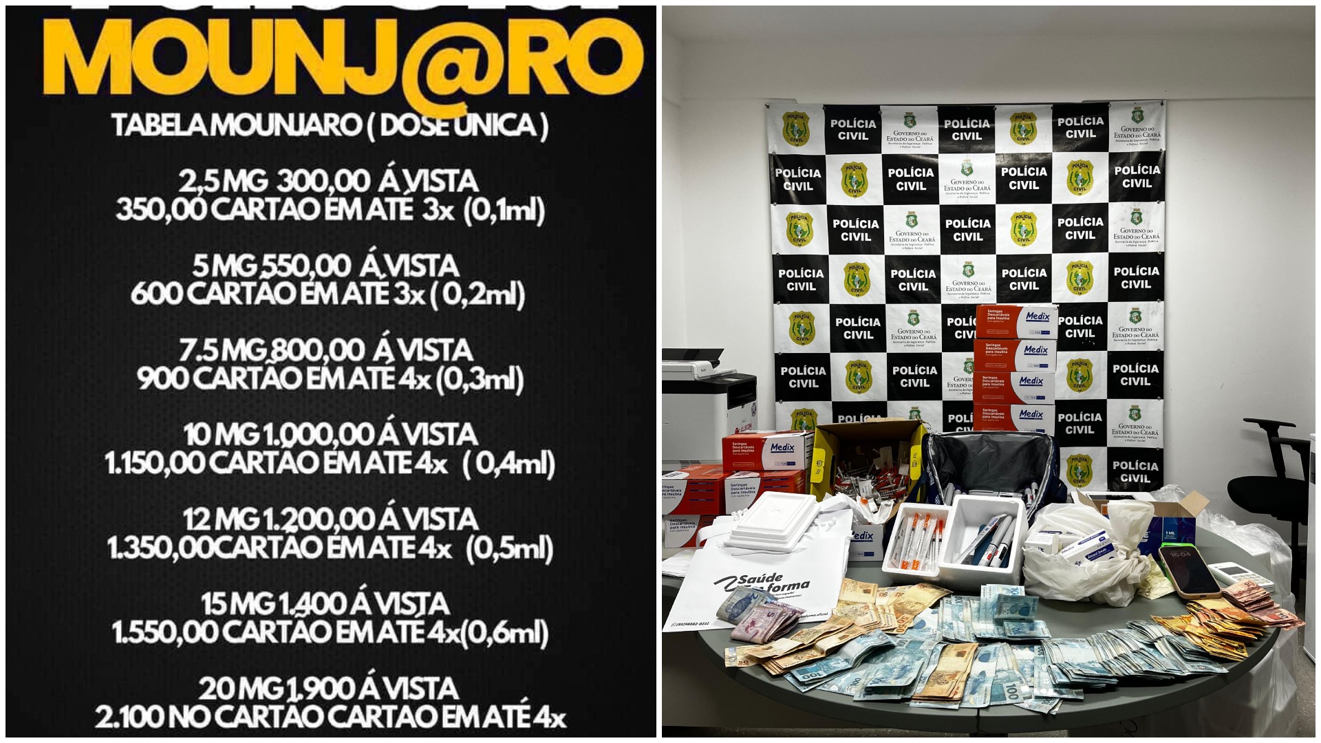 Mulher é presa com R$ 19 mil vendendo canetas emagrecedoras no Ceará