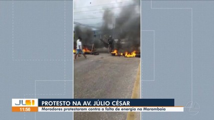 Moradores protestam contra falta de energia e interditam avenida Júlio César em Belém