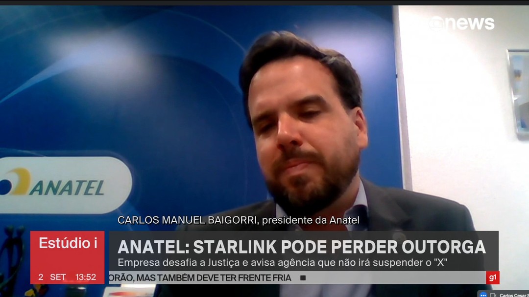 Starlink pode perder autorização para prestar serviço no Brasil, diz presidente da Anatel 