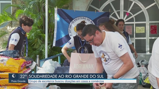 Grupo de escoteiros saiu às ruas em busca de doações para o Rio Grande do Sul - Programa: Jornal Tribuna 2ª Edição 