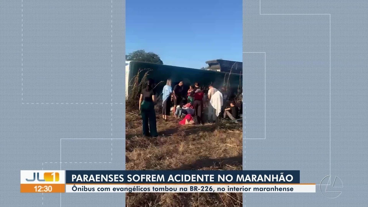 Ônibus com fiéis de igreja do sudeste do Pará tomba em rodovia no Maranhão