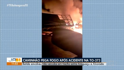 Batida entre três veículos deixa quatro pessoas feridas na TO-373