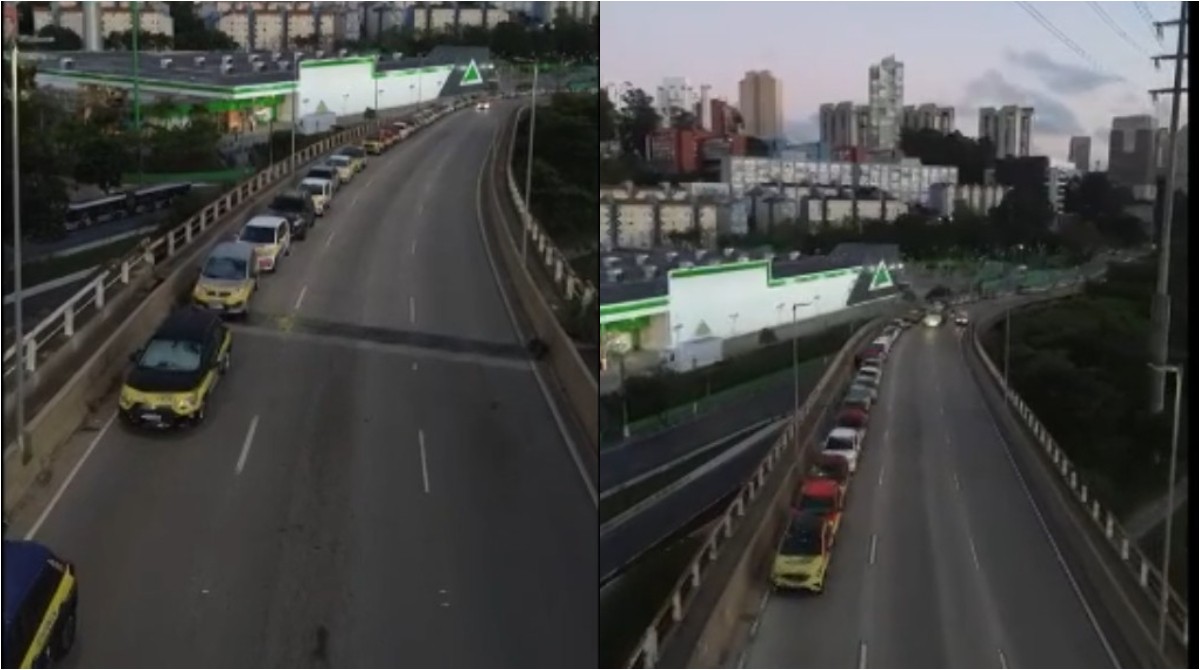 VÍDEO: Donos de autoescola estacionam 200 carros na Ponte Estaiada, em SP, em protesto contra mudanças na CNH