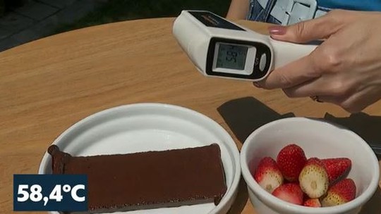 Veja em quanto tempo o sol derrete uma barra de chocolate - Foto: (Reprodução/EPTV)