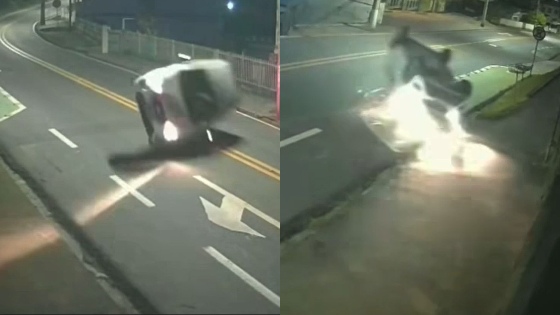 VÍDEO: motorista perde controle do carro, capota e segue viagem como se nada tivesse acontecido em SC