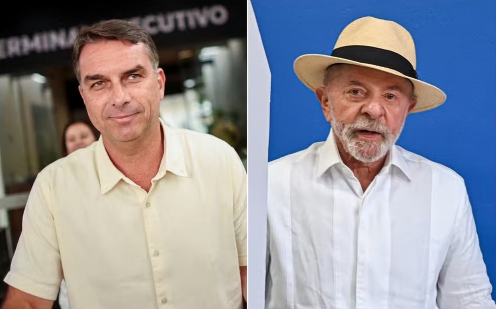 Flávio Bolsonaro e Lula. — Foto: Foto: Mateus Bonomi/Reuters; Roberto Sungi/Estadão Conteúdo