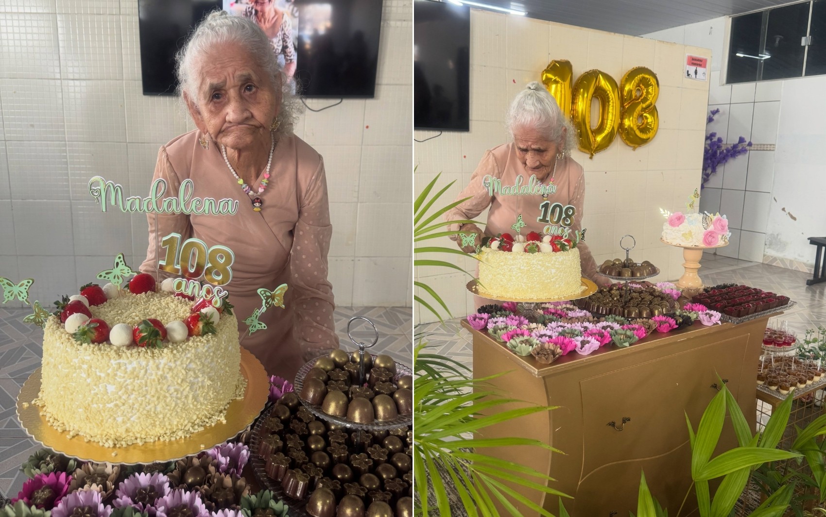 Mulher de 108 anos comemora aniversário e emociona, em Goiás