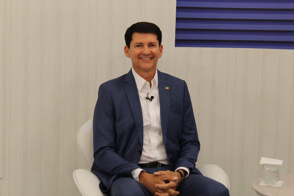 Simão Durando, candidato do União Brasil, à prefeitura de Petrolina em entrevista ao GR1 — Foto: Emerson Rocha / g1 Petrolina