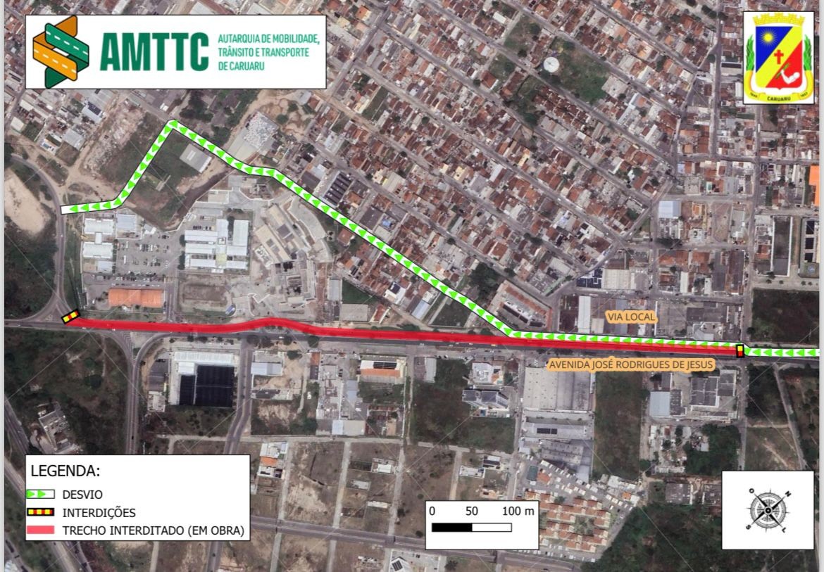 AMTTC instala novos bloqueios na Avenida José Rodrigues de Jesus próximo ao Hospital da Mulher