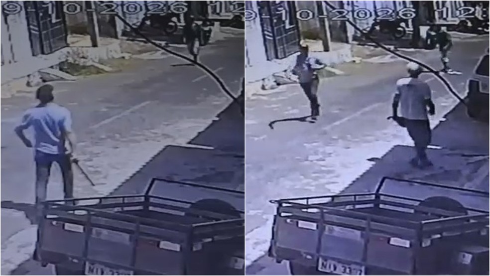 Policial militar foi golpeado com uma faca no peito, em Juazeiro do Norte, no interior do Ceará. — Foto: Reprodução.