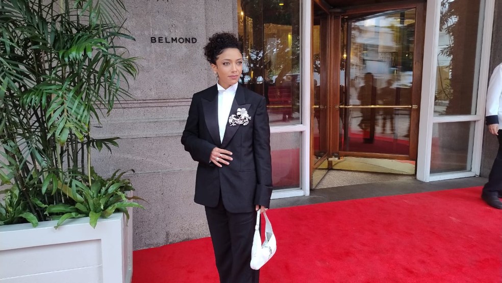 Alice Carvalho no evento do Golden Globes no Copacabana Palace — Foto: Célio Silva/g1