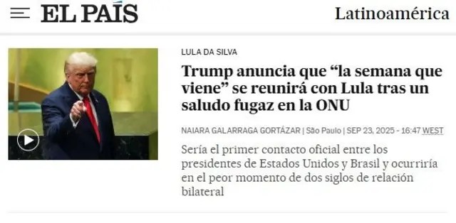 'Encontros inusitados e constrangedores': o que imprensa internacional disse sobre Lula e Trump na ONU